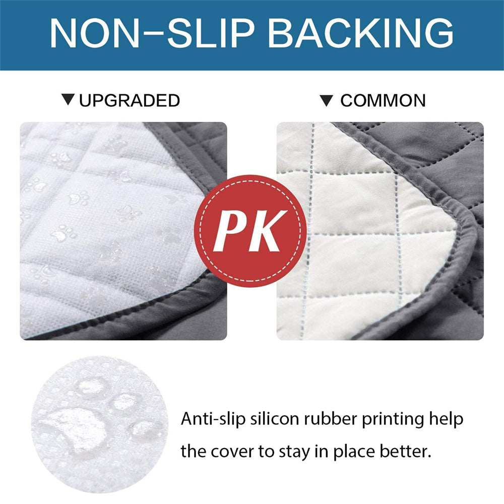 PETSWOL Waterproof Dog Bed Cover and Pet Blanket for Furniture, Bed, Couch, and Sofa-Gery
