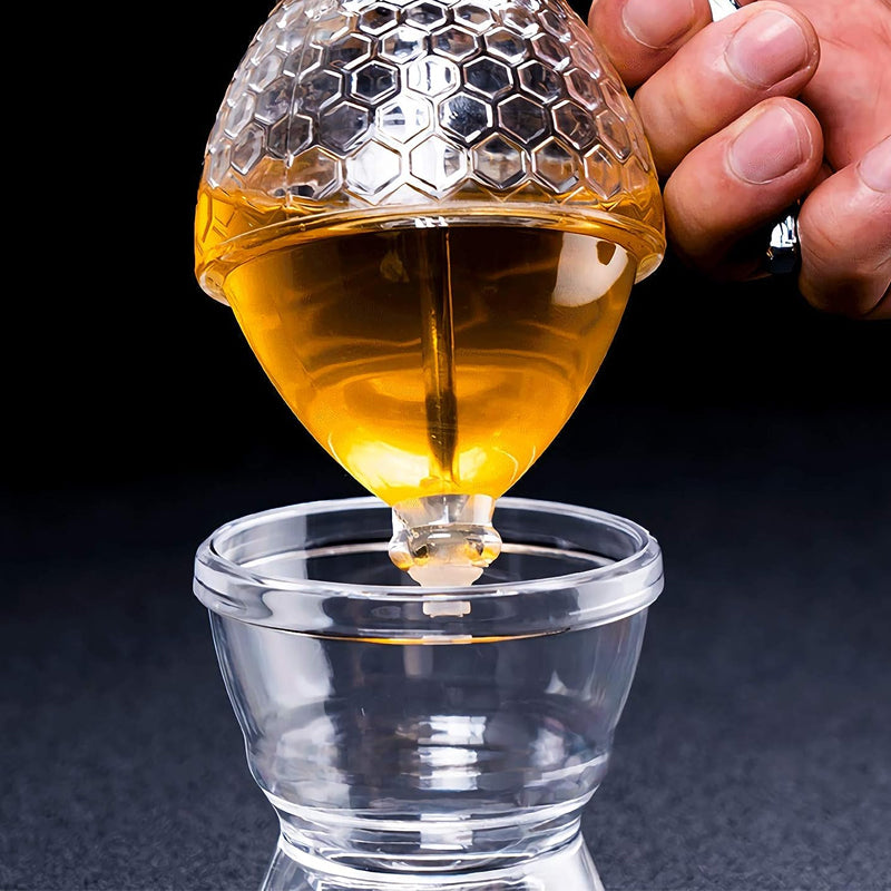 200ml Press Type Honey Storage Jar Decorative Syrup Dispenser Container