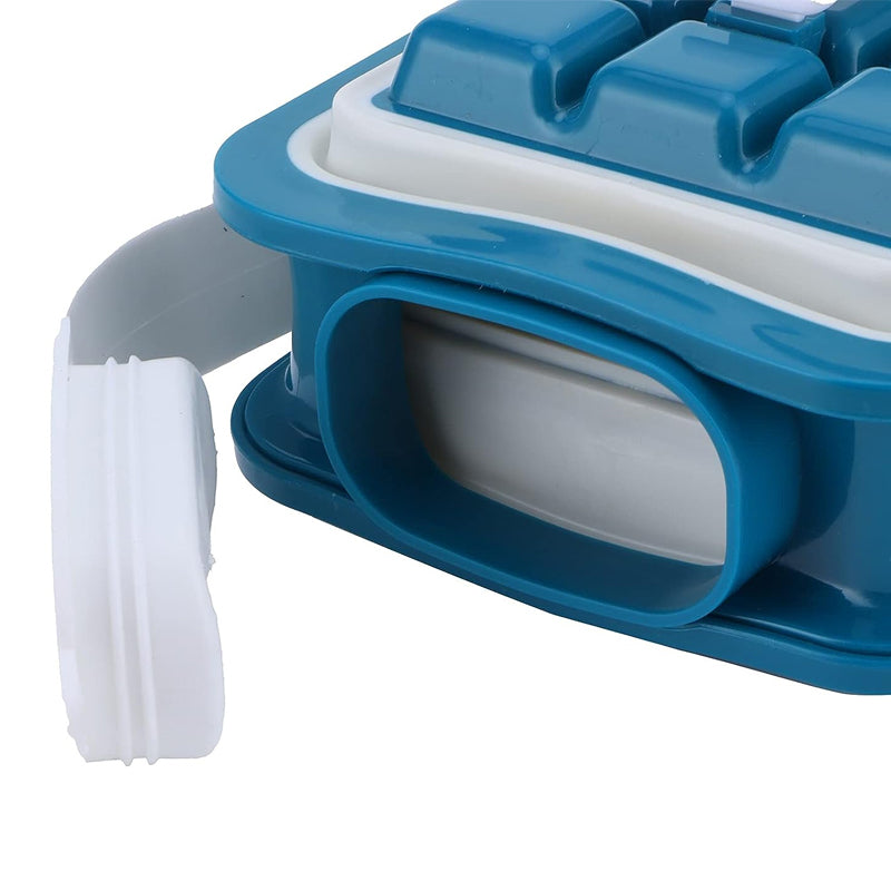 Water Tight Stackable Quick-Release Silicon Ice Cube Molder with Lid