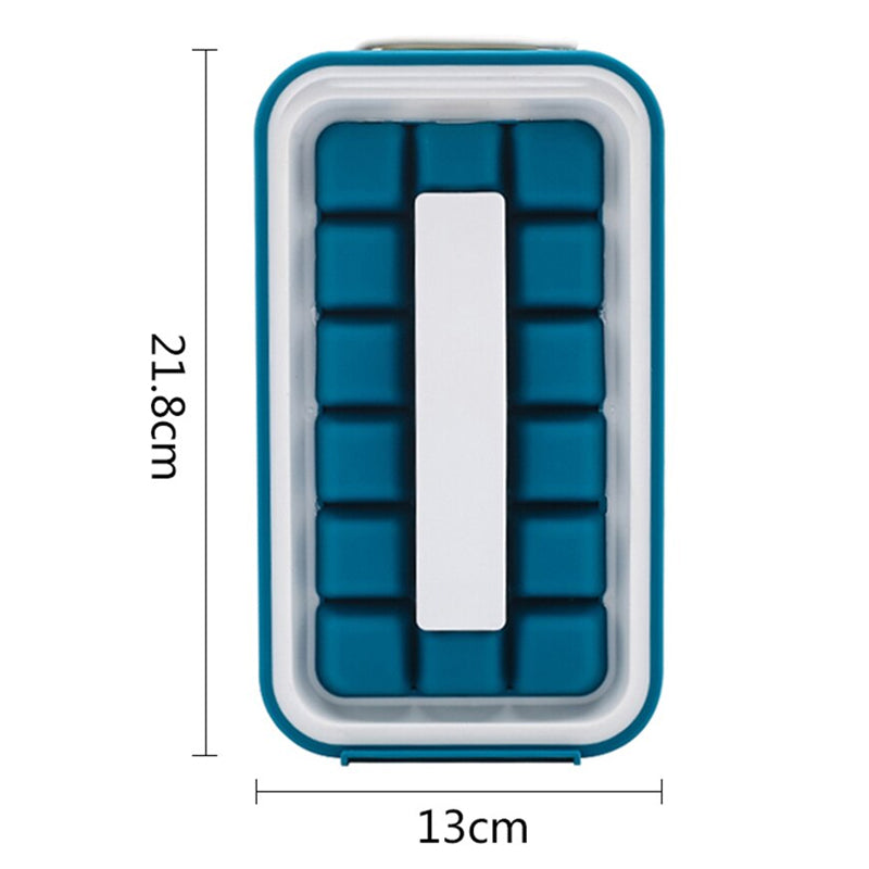 Water Tight Stackable Quick-Release Silicon Ice Cube Molder with Lid