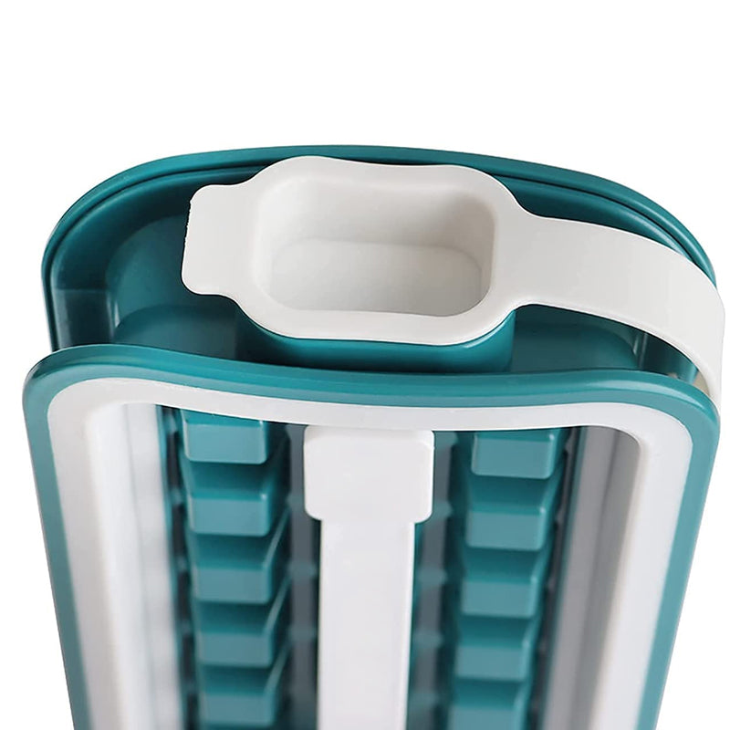 Water Tight Stackable Quick-Release Silicon Ice Cube Molder with Lid