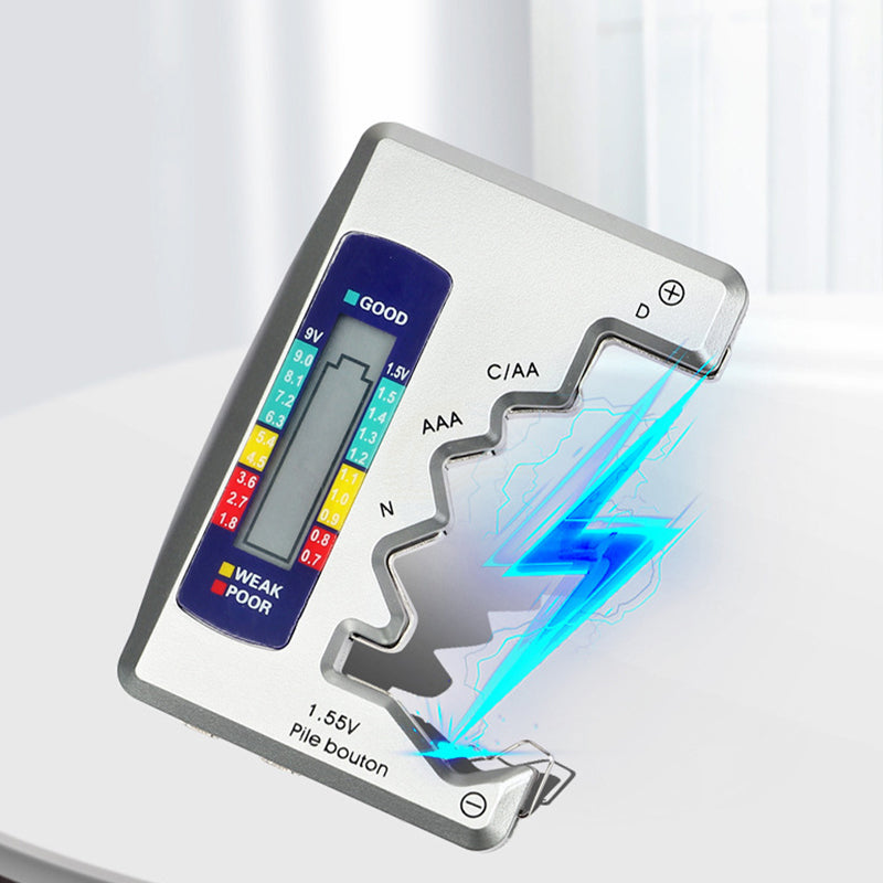 Easy Operation Instant Reading Universal Battery Checker with LCD Display