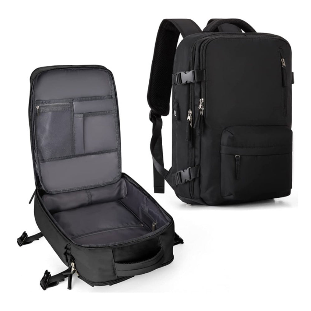 Large Waterproof Travel Backpack with USB Charging Port and Shoe Compartment