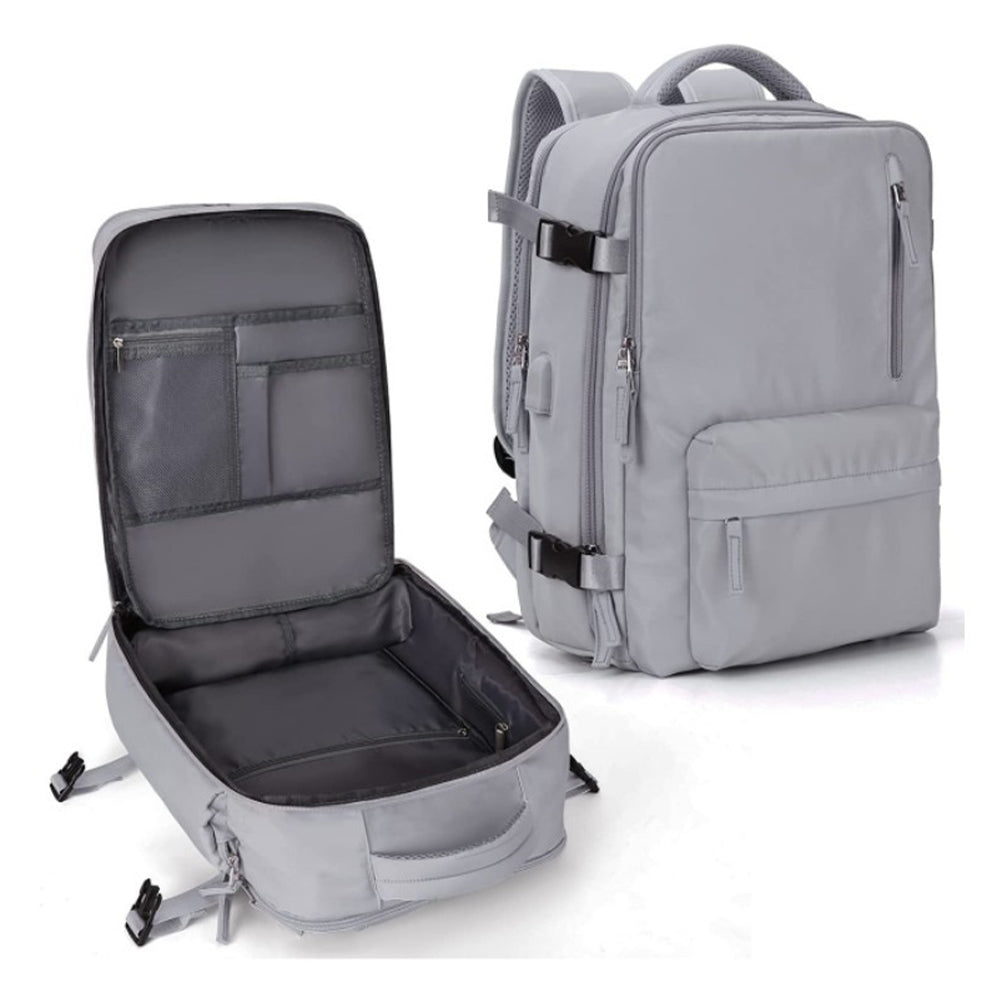 Large Waterproof Travel Backpack with USB Charging Port and Shoe Compartment