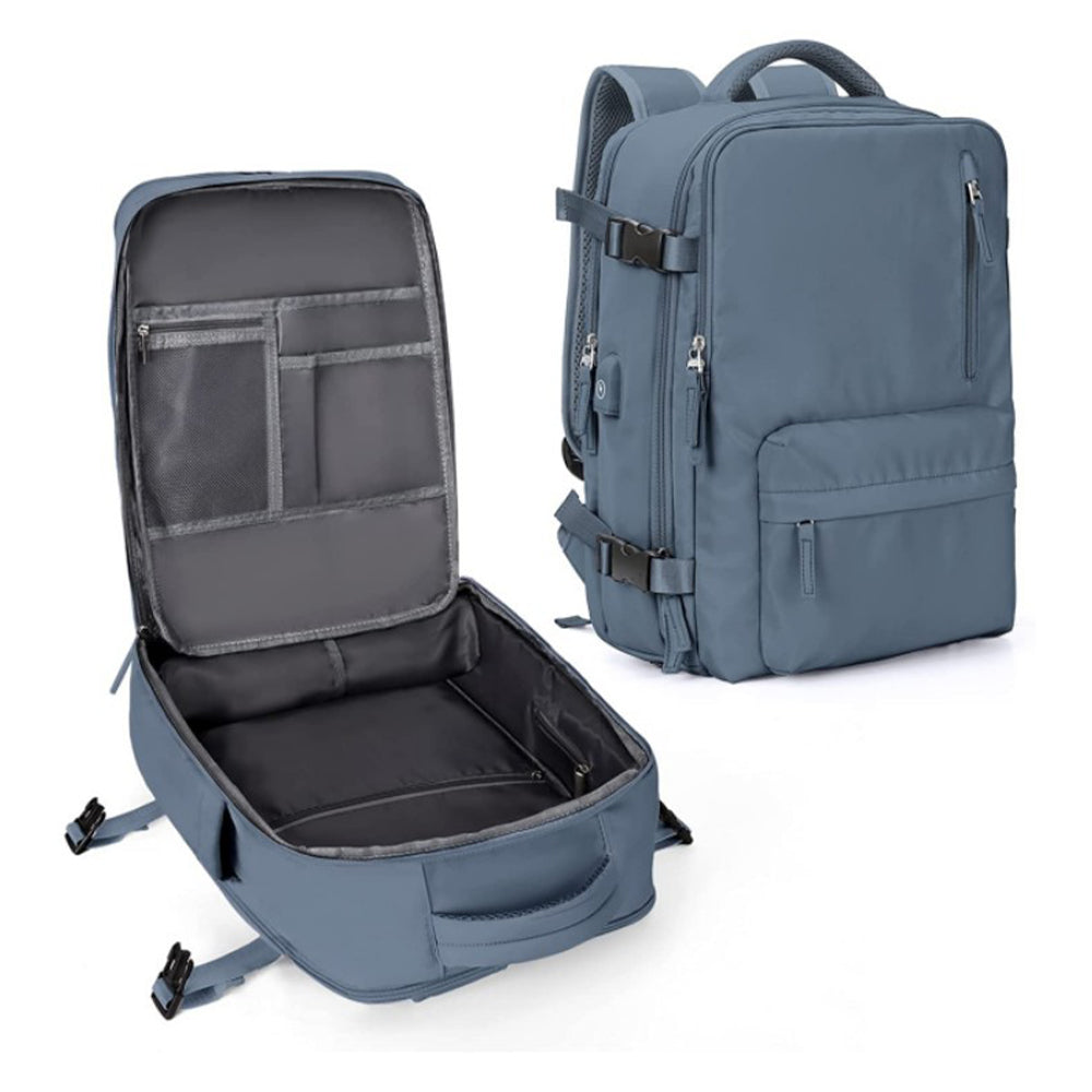 Large Waterproof Travel Backpack with USB Charging Port and Shoe Compartment