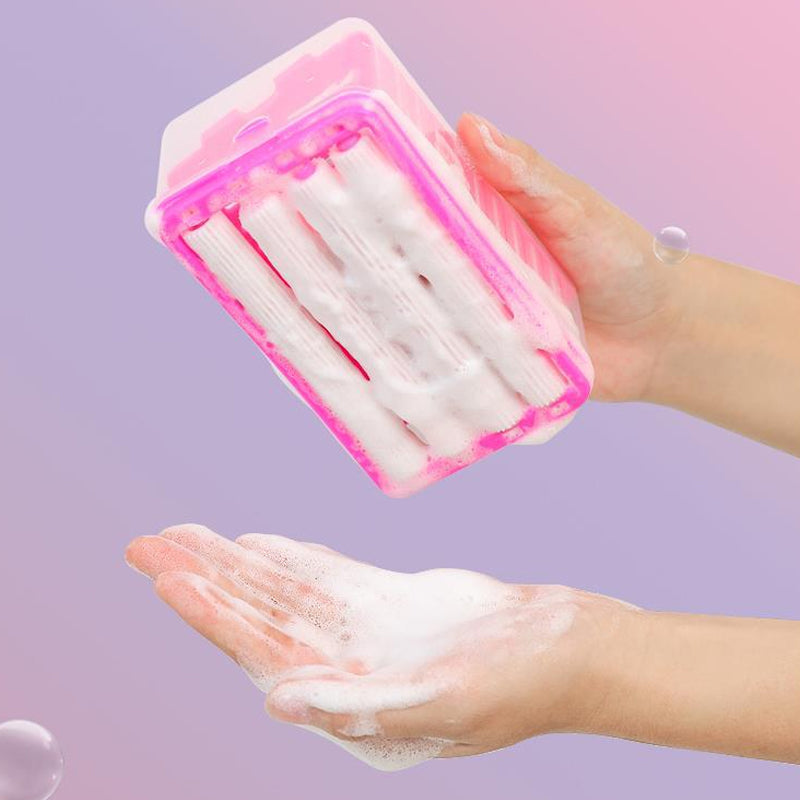 2 in 1 Bubble Forming Soap Dish Multifunctional Soap Box with Rollers