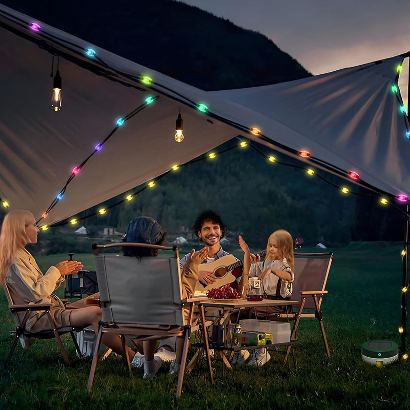 Double Powered Outdoor Camping LED String Light USB Solar Charging