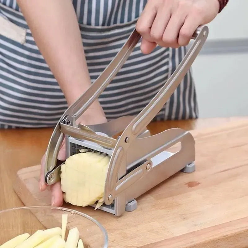 Stainless Steel French Fry Maker Vegetable Cutter with 2 Blades