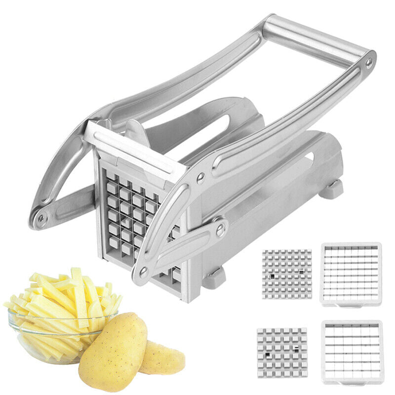Stainless Steel French Fry Maker Vegetable Cutter with 2 Blades
