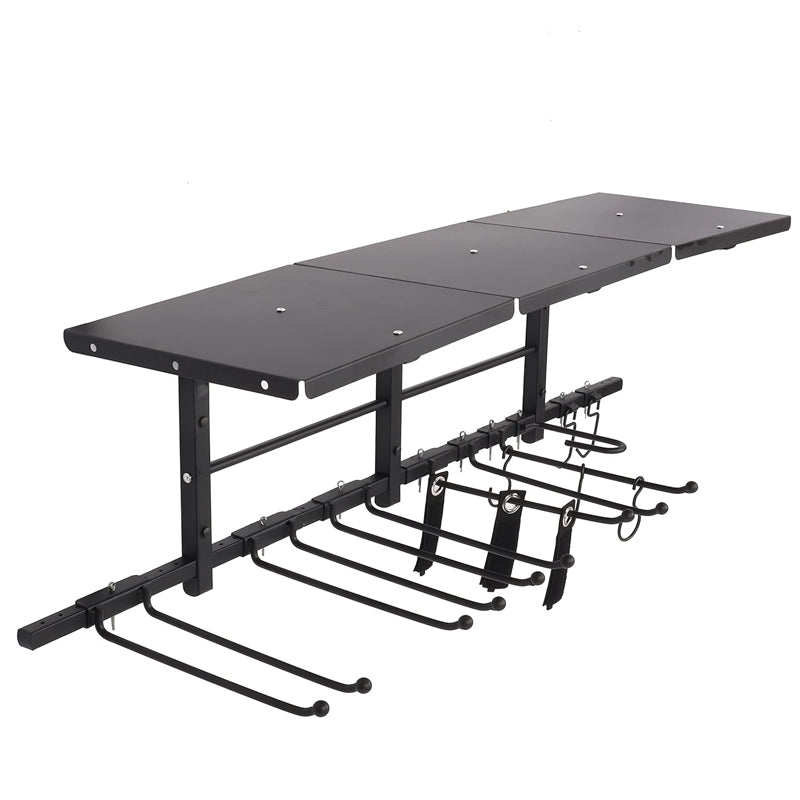 Heavy Duty Wall Mounted Garage Tool Organizer Storage Rack - Black