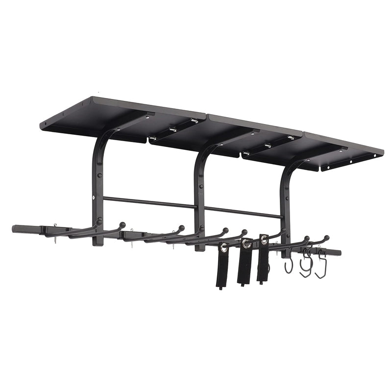 Heavy Duty Wall Mounted Garage Tool Organizer Storage Rack - Black