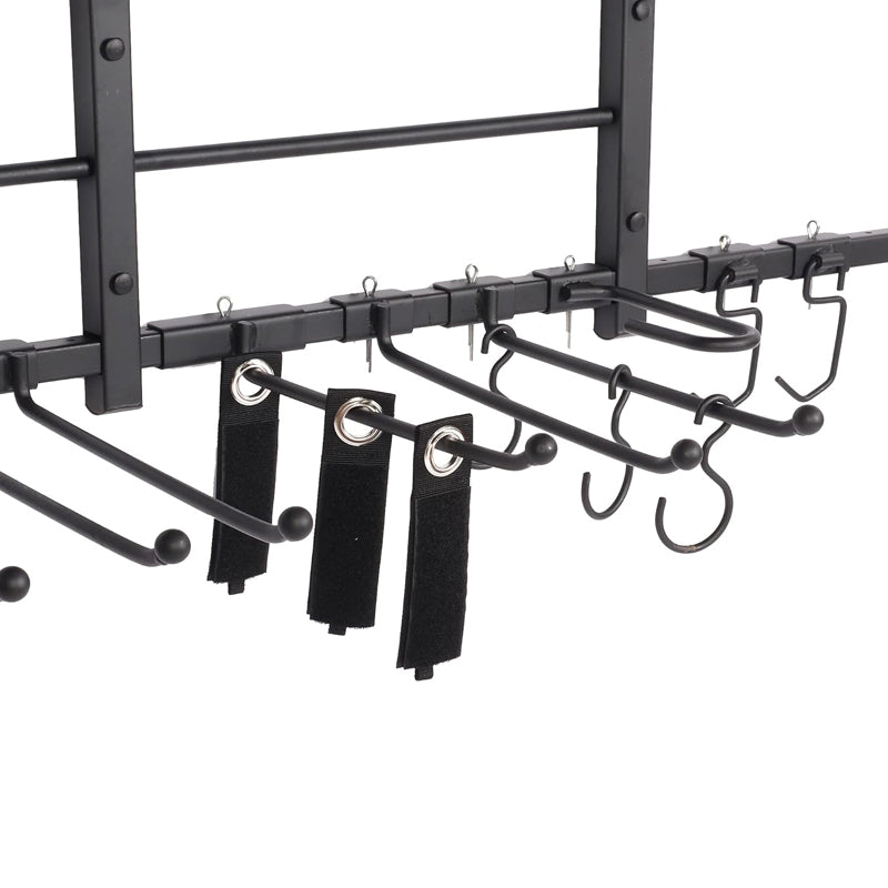 Heavy Duty Wall Mounted Garage Tool Organizer Storage Rack - Black