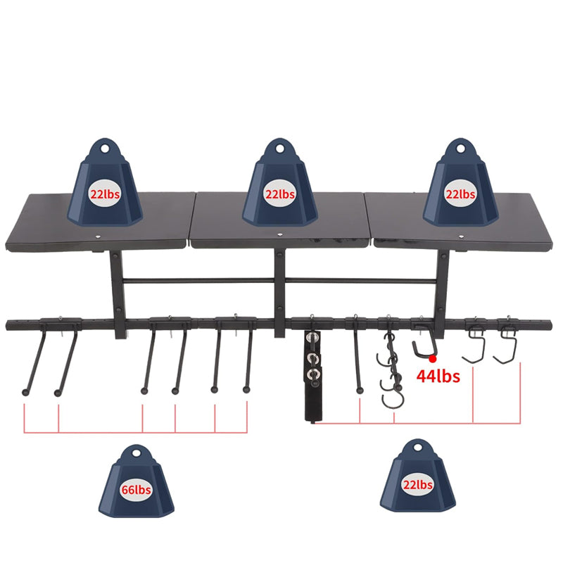 Heavy Duty Wall Mounted Garage Tool Organizer Storage Rack - Black