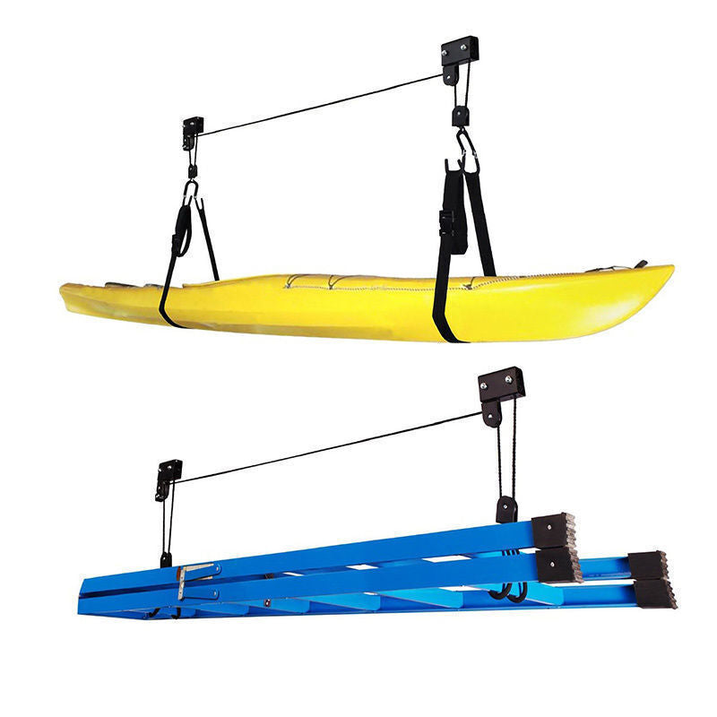 60kg Capacity Kayak Hoist Bike Pulley System Garage Ceiling Storage Rack
