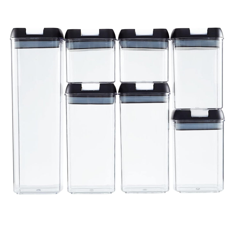 Pack of 7 Plastic Food Storage Organizing Container with Airtight Lids
