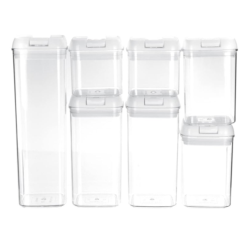 Pack of 7 Plastic Food Storage Organizing Container with Airtight Lids