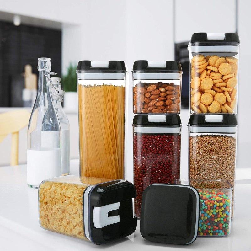 Pack of 7 Plastic Food Storage Organizing Container with Airtight Lids