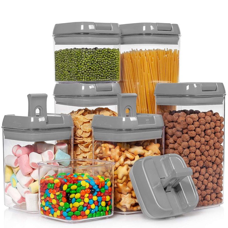 Pack of 7 Plastic Food Storage Organizing Container with Airtight Lids