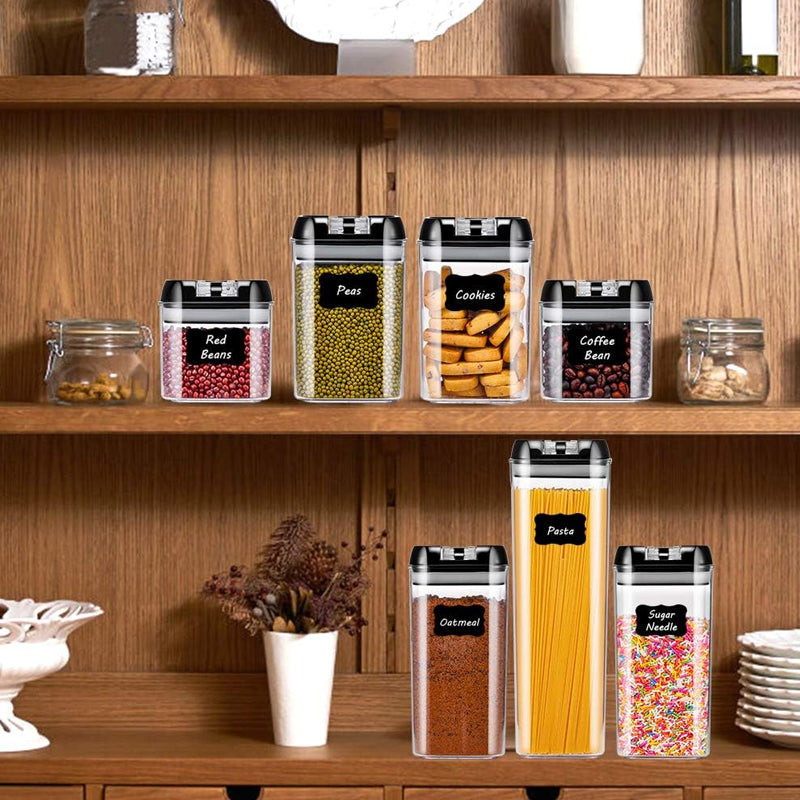 Pack of 7 Plastic Food Storage Organizing Container with Airtight Lids