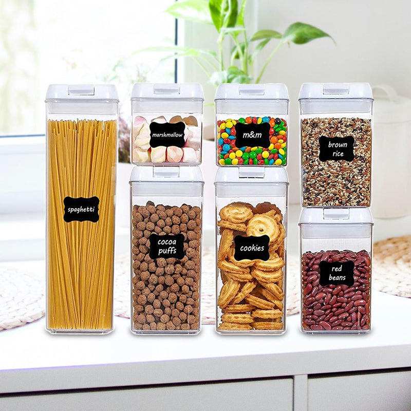 Pack of 7 Plastic Food Storage Organizing Container with Airtight Lids