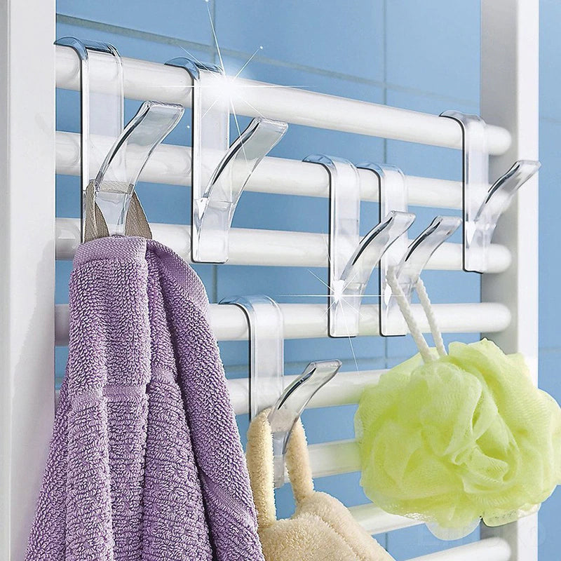 Pack of 10 Kitchen and Bathroom Hanging Clips Movable Hanging Storage