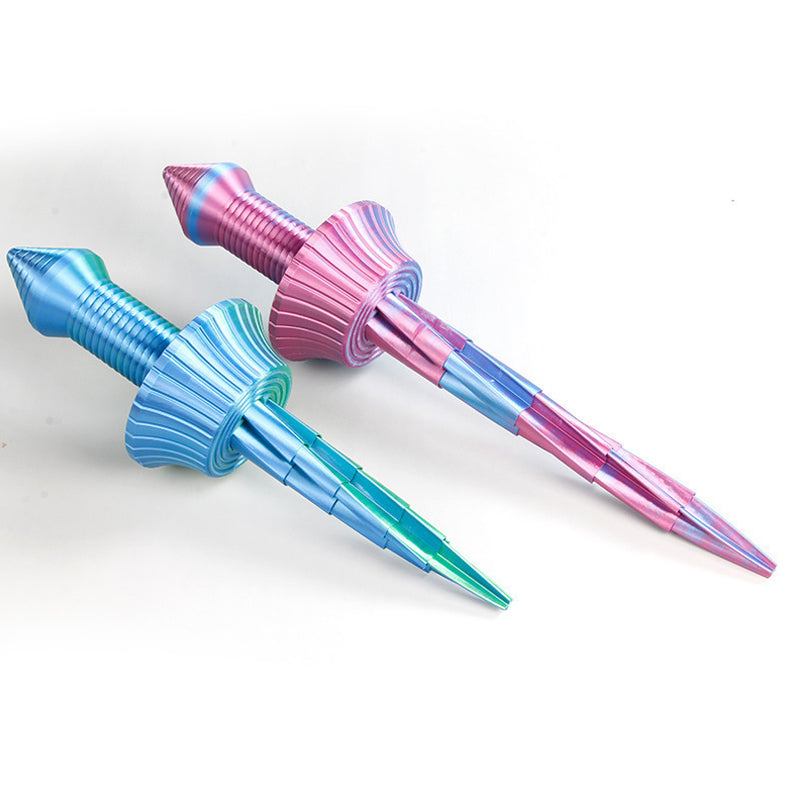 3D Retractable Metallic Spiral Toy Katana Stress Relief Decompression Toy