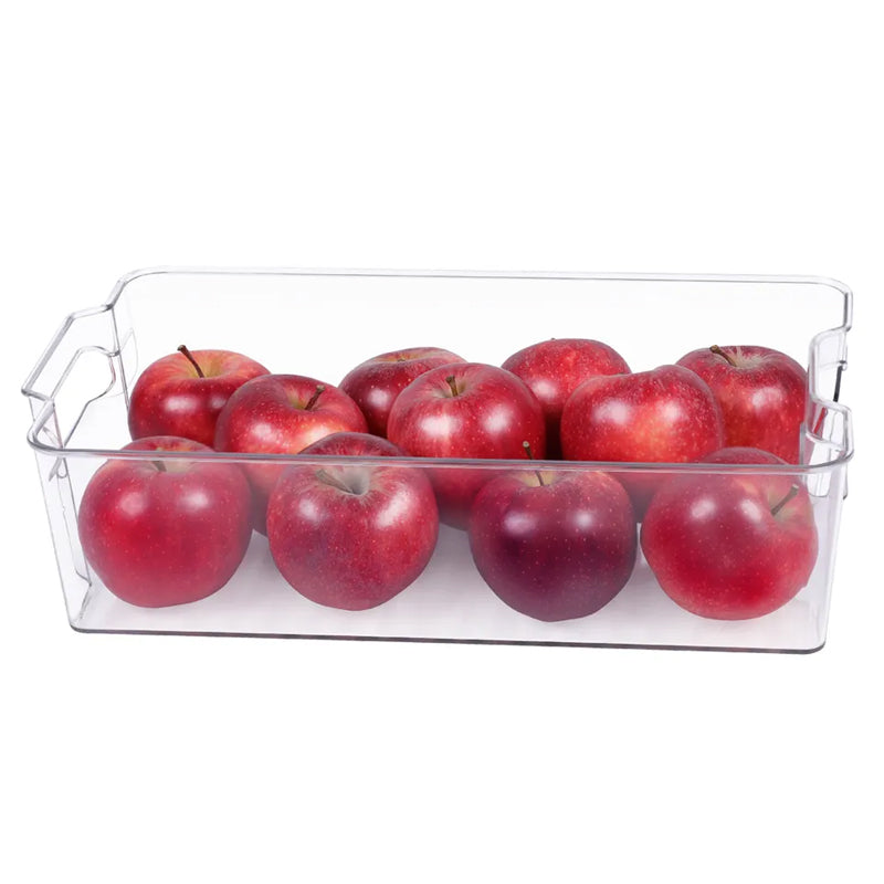 Pack of 6 Acrylic Stackable Clear Plastic Storage Bin for Refrigerator