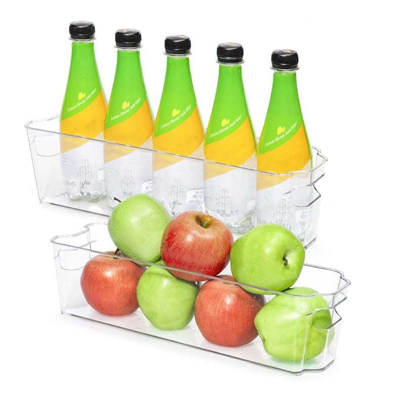 Pack of 6 Acrylic Stackable Clear Plastic Storage Bin for Refrigerator