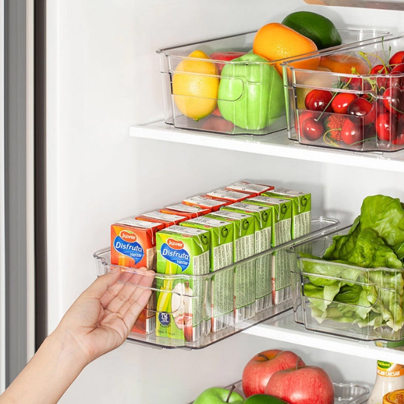 Pack of 6 Acrylic Stackable Clear Plastic Storage Bin for Refrigerator