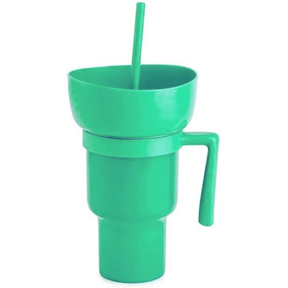 Snack and Sip Stadium Hand Cup Reusable Leakproof Snacking Bowl