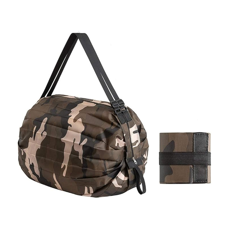 Reusable Eco-Friendly Foldable Shopping Bag with Handles and Pocket