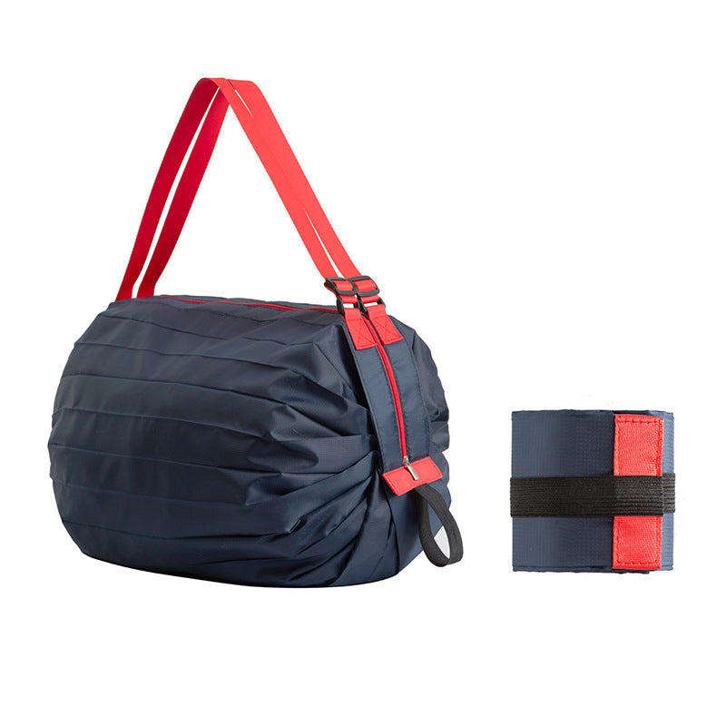 Reusable Eco-Friendly Foldable Shopping Bag with Handles and Pocket
