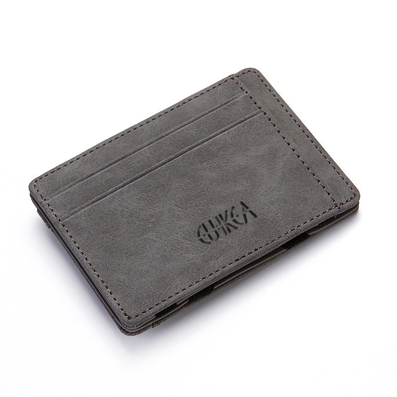 4 Card Slots Ultra Thin Bi-Fold Magic Wallet with Zipper for Men