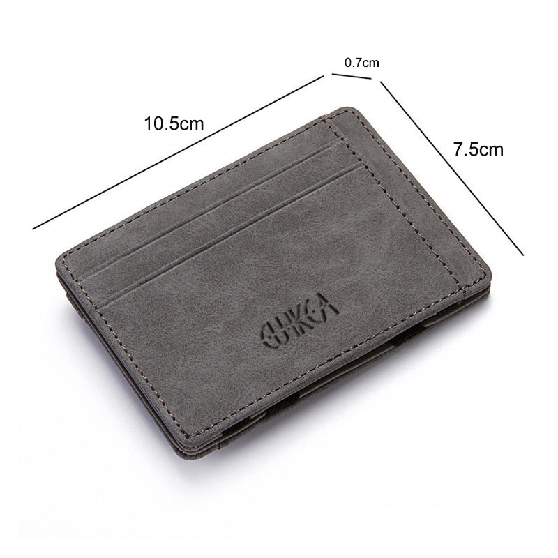 4 Card Slots Ultra Thin Bi-Fold Magic Wallet with Zipper for Men