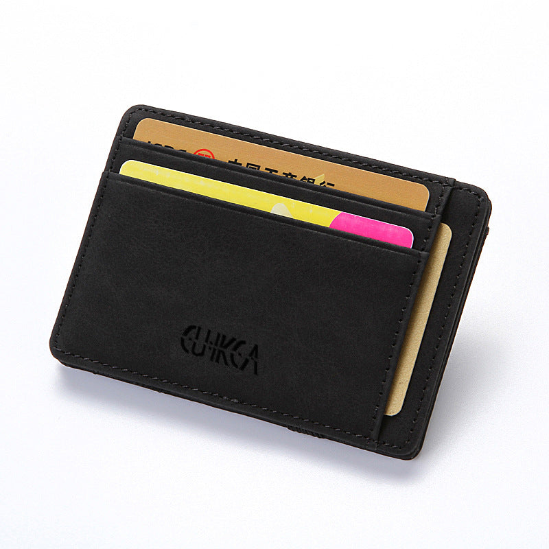 4 Card Slots Ultra Thin Bi-Fold Magic Wallet with Zipper for Men