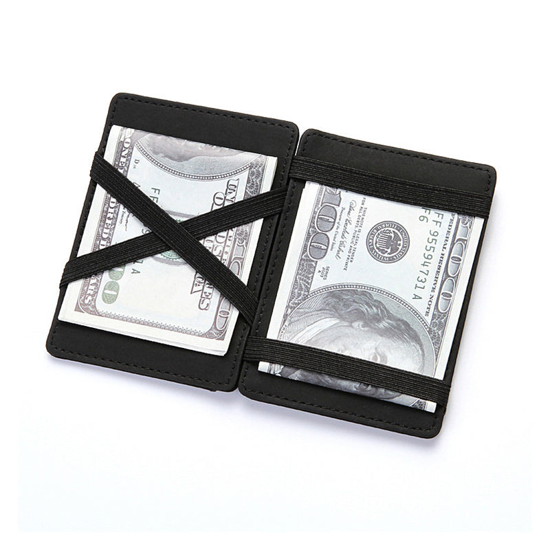 4 Card Slots Ultra Thin Bi-Fold Magic Wallet with Zipper for Men