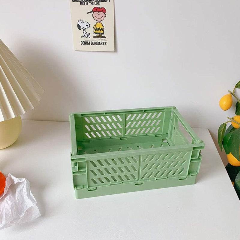 Pack of 3 Mini Folding Plastic Crates Storage Drawer Basket Organizers