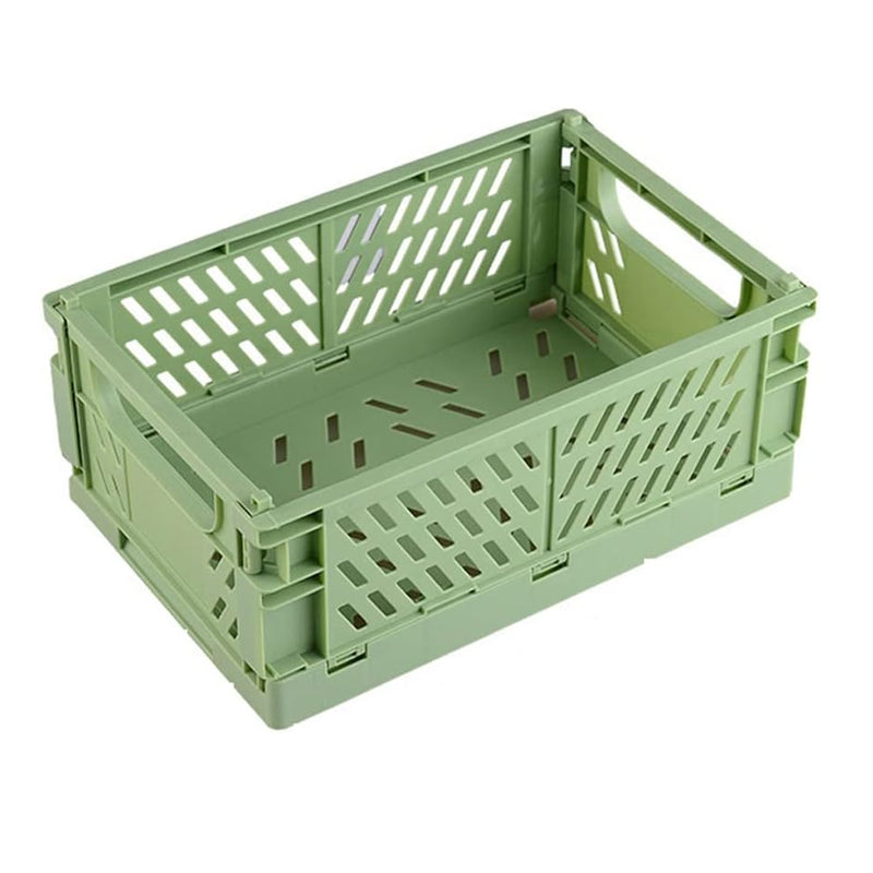 Pack of 3 Mini Folding Plastic Crates Storage Drawer Basket Organizers