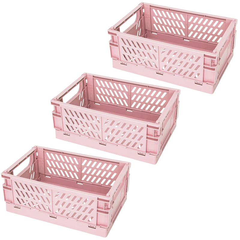 Pack of 3 Mini Folding Plastic Crates Storage Drawer Basket Organizers