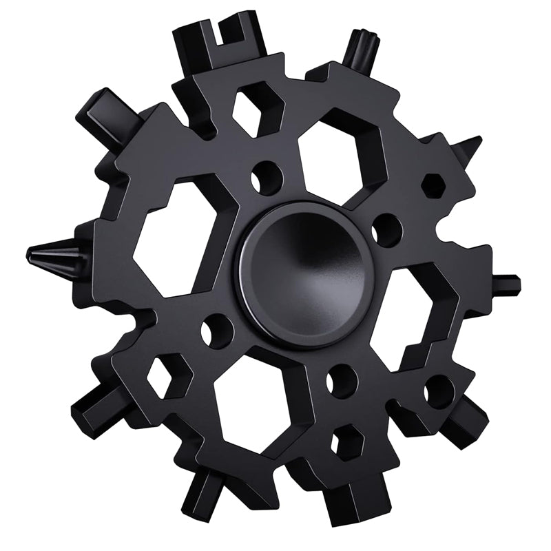 23-in-1 Snowflake Metal Multitool Gadget with Fidget Spinner Function