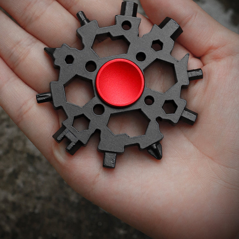 23-in-1 Snowflake Metal Multitool Gadget with Fidget Spinner Function