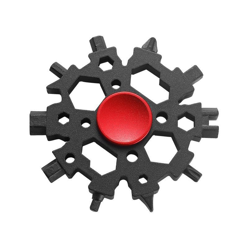 23-in-1 Snowflake Metal Multitool Gadget with Fidget Spinner Function