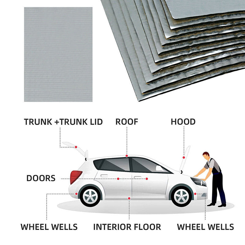Pack of 12 Sound Deadener Heat Proof Insulation Car Noise Proofing