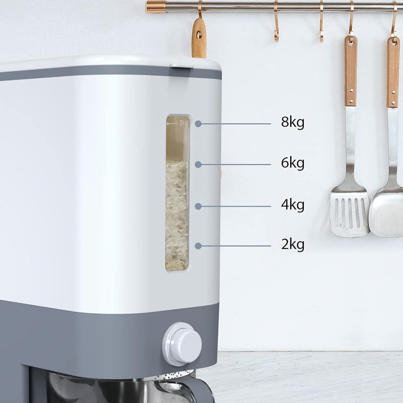 12KG Rice and Grain Dispenser Sealed and Airtight Standing Container