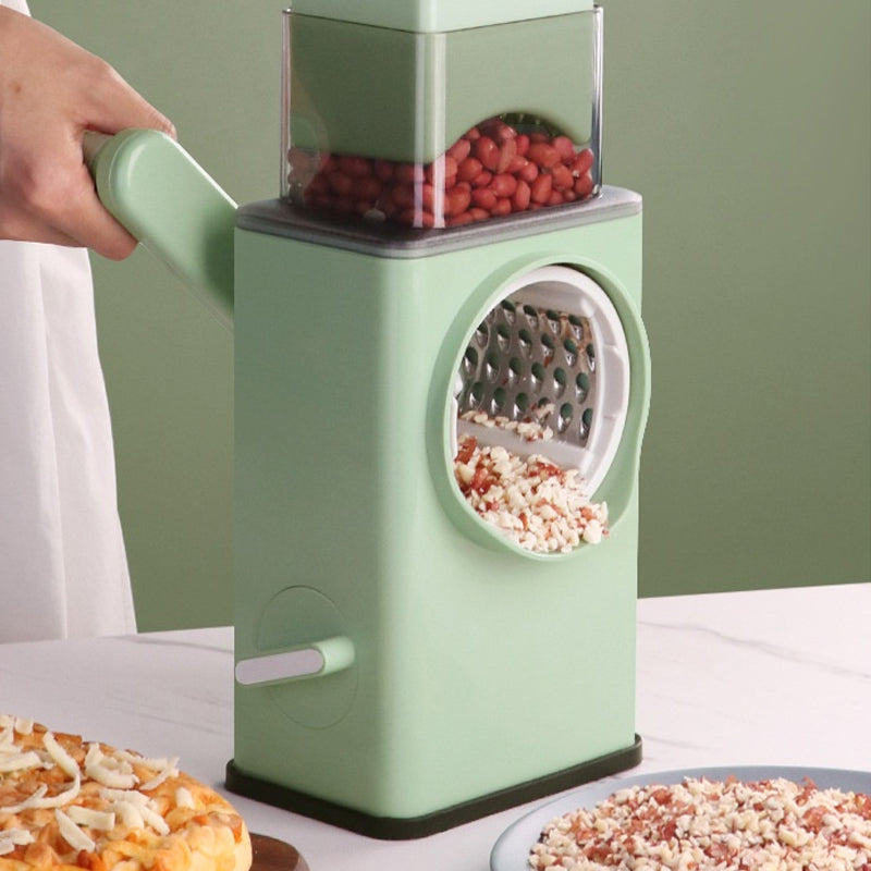 3 Interchangeable Blades Manual Rotary Vegetable and Cheese Grater