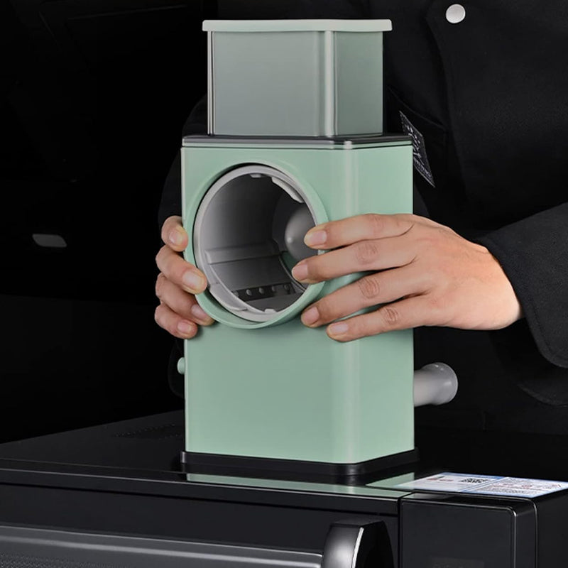 3 Interchangeable Blades Manual Rotary Vegetable and Cheese Grater