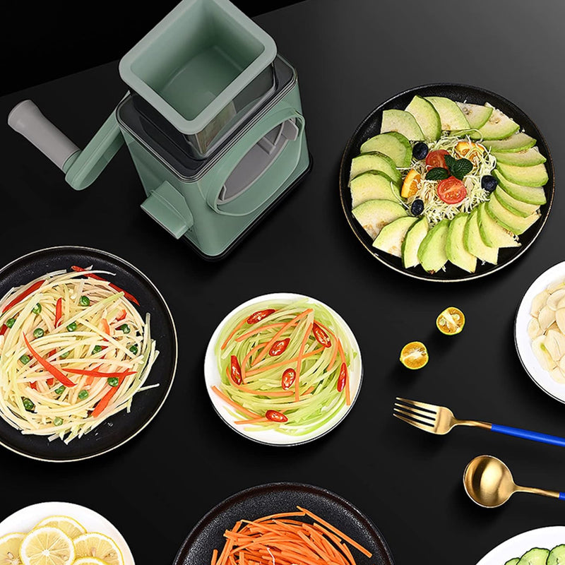 3 Interchangeable Blades Manual Rotary Vegetable and Cheese Grater