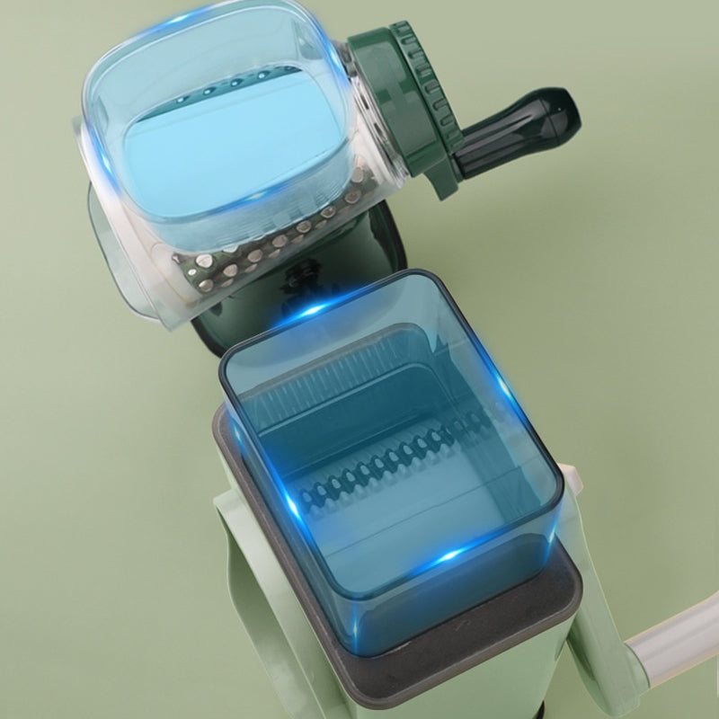 3 Interchangeable Blades Manual Rotary Vegetable and Cheese Grater