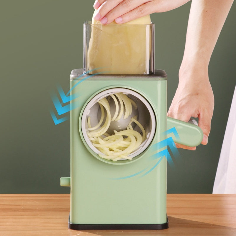 3 Interchangeable Blades Manual Rotary Vegetable and Cheese Grater