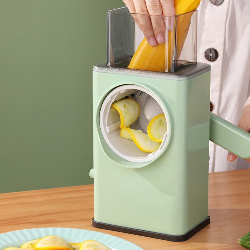 3 Interchangeable Blades Manual Rotary Vegetable and Cheese Grater